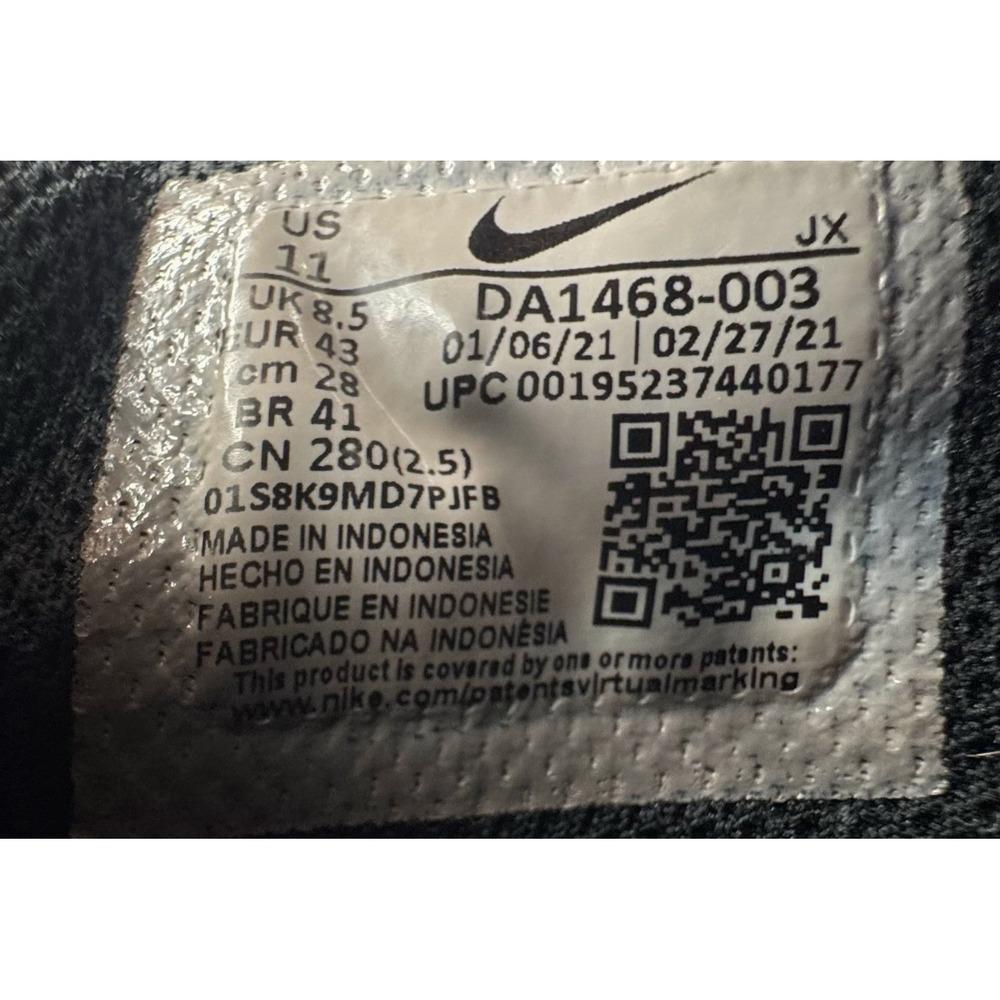 Nike Crater Remixed Black White Speckle Women's Size 11 DA1468-003 - Picture 8 of 8